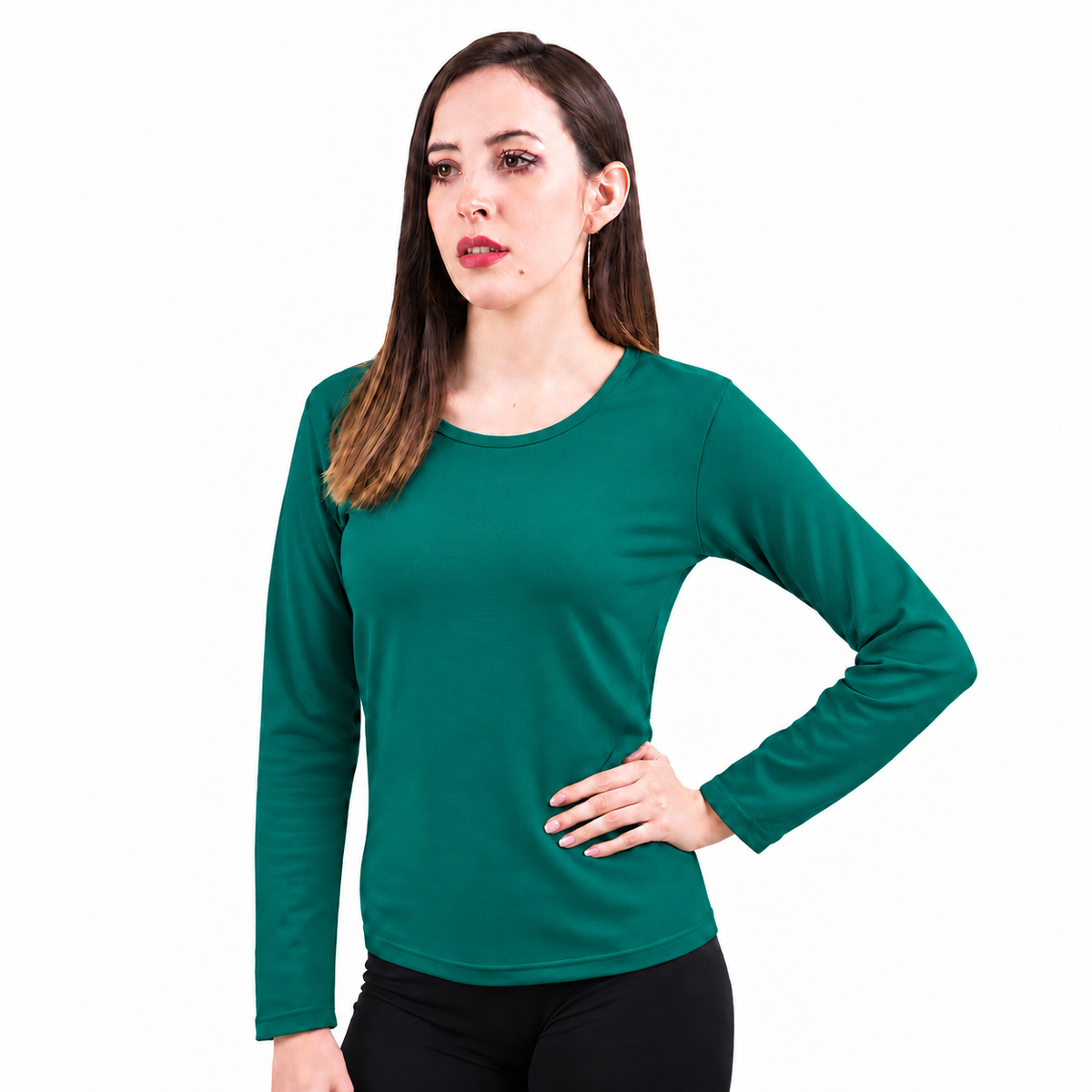 Blusa Jera Cuello Redondo Afelpado Unitalla Manga Larga Jade