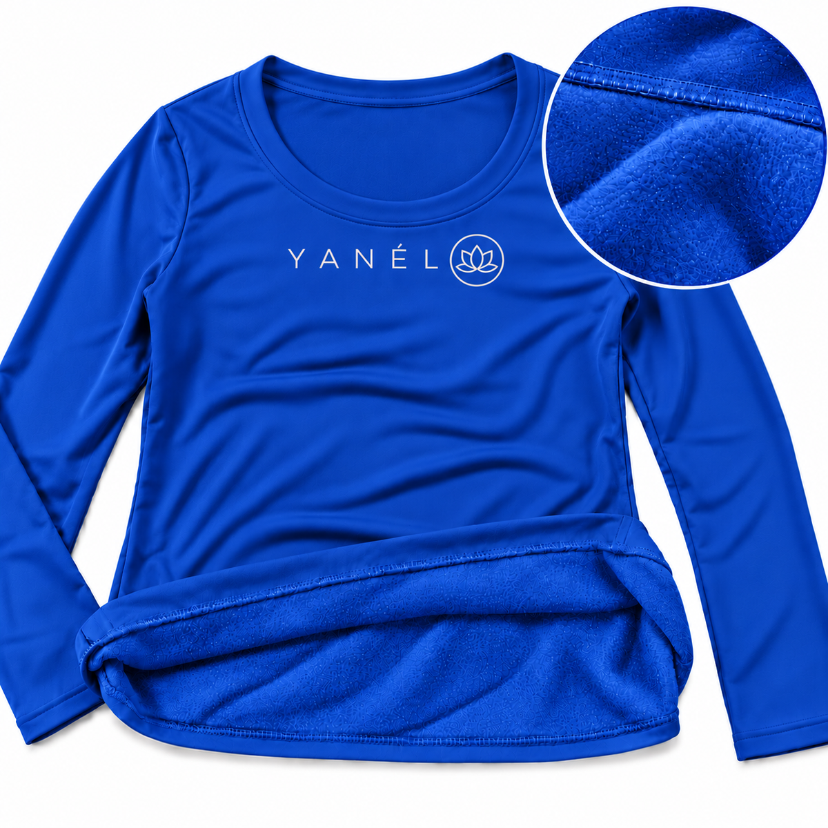 Blusa Jera Afelpada Manga Larga Cuello Redondo Unitalla Azul Victoria