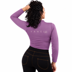 Blusa Jera Cuello Alto Afelpado Unitalla Manga Larga Lila