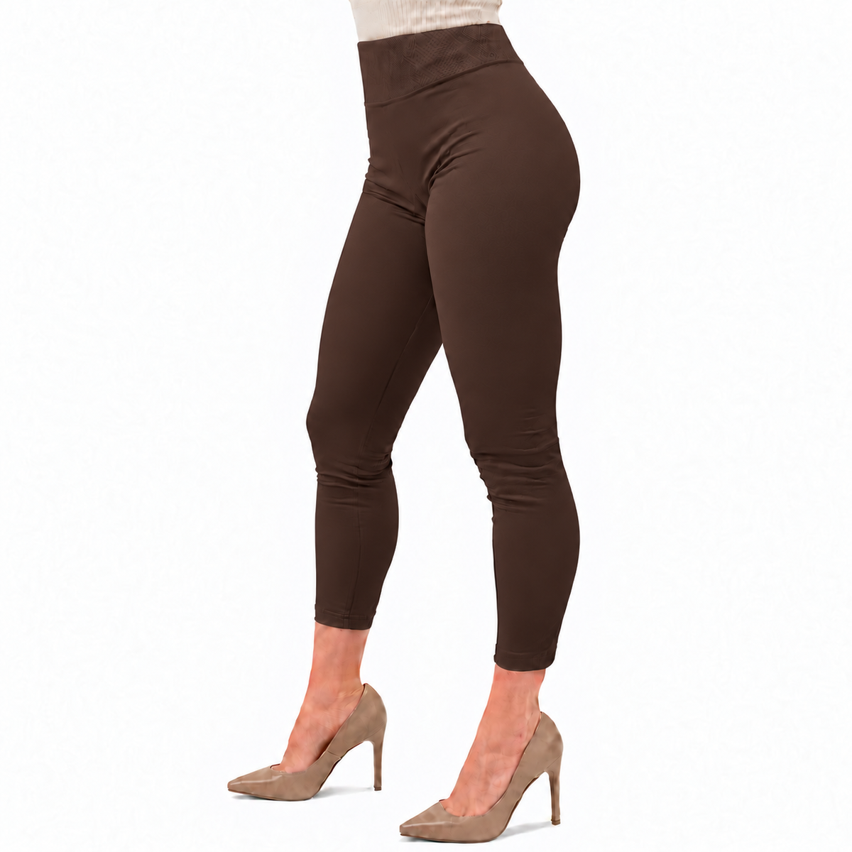 Leggings Térmicos Afelpados para Mujer Unitalla Pretina Alta Café