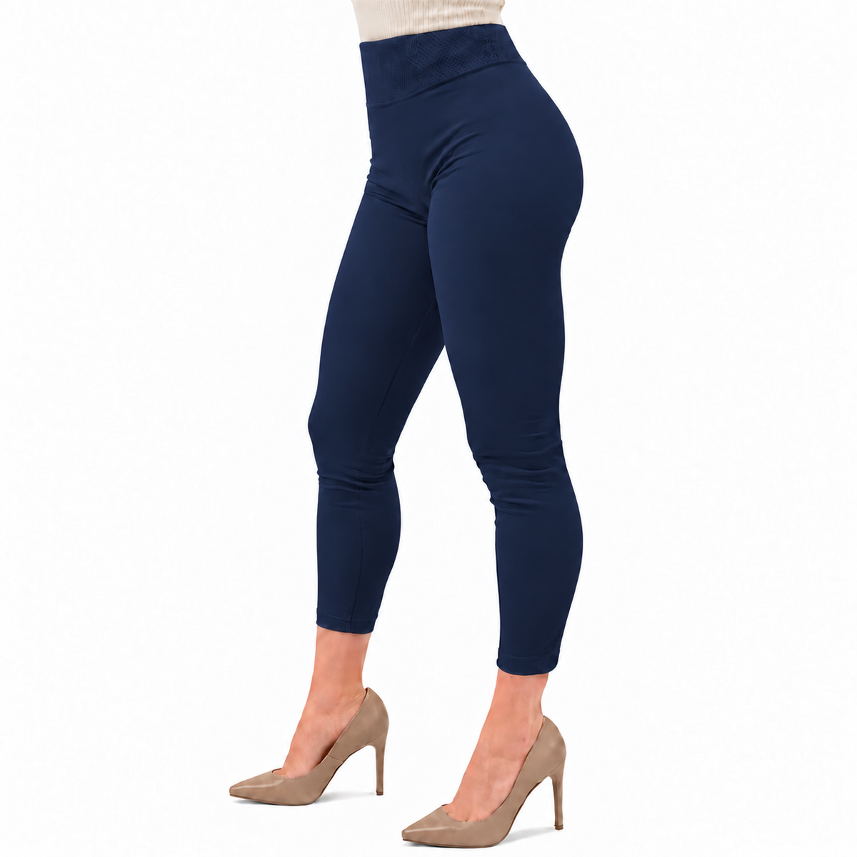 Leggings Térmicos Afelpados para Mujer Unitalla Pretina Alta azul Marino