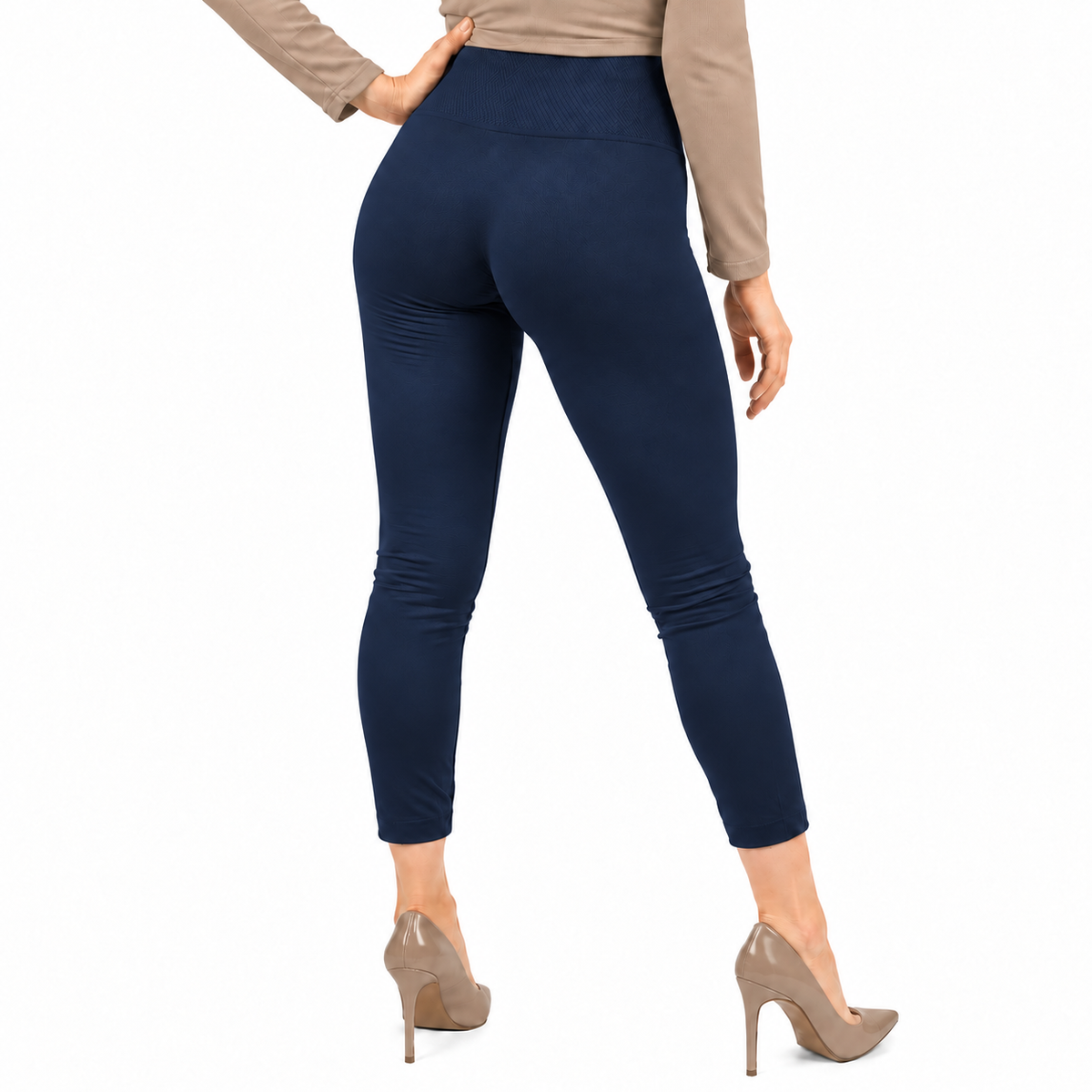 Leggings Térmicos Afelpados para Mujer Unitalla Pretina Alta azul Marino