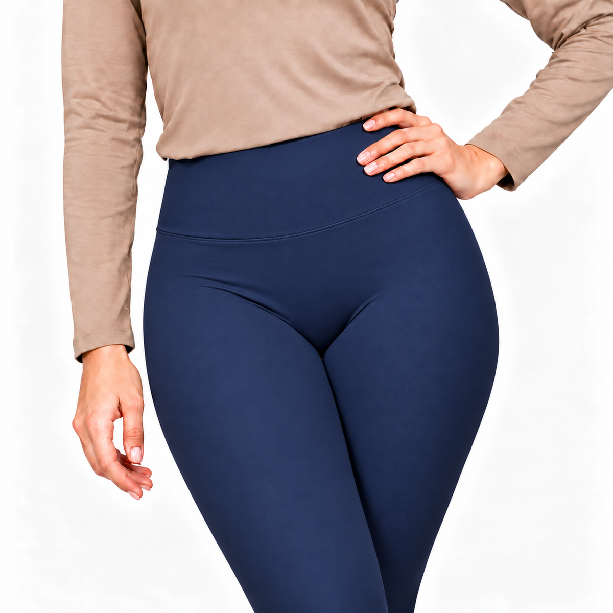 Leggings Térmicos Afelpados para Mujer Unitalla Pretina Alta azul Marino
