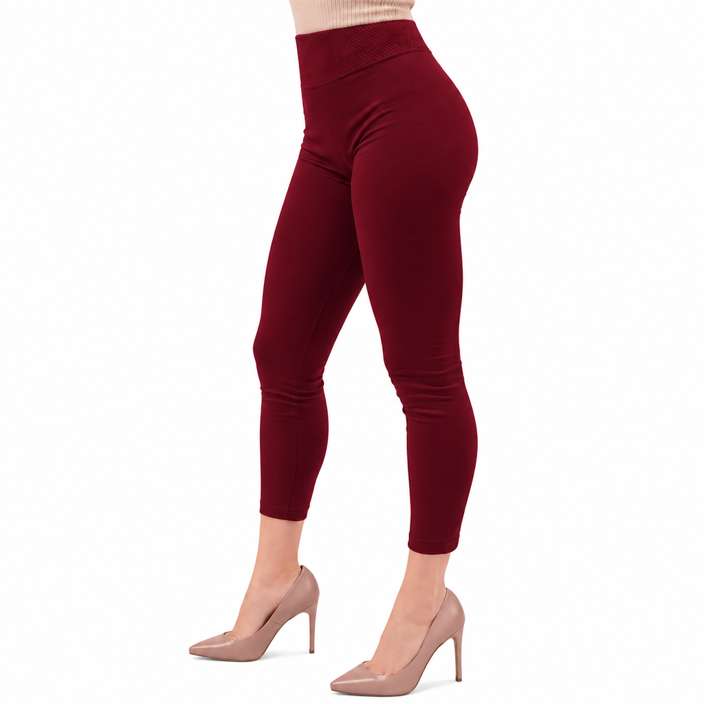 Leggings Térmicos Afelpados para Mujer Unitalla Pretina Alta Vino