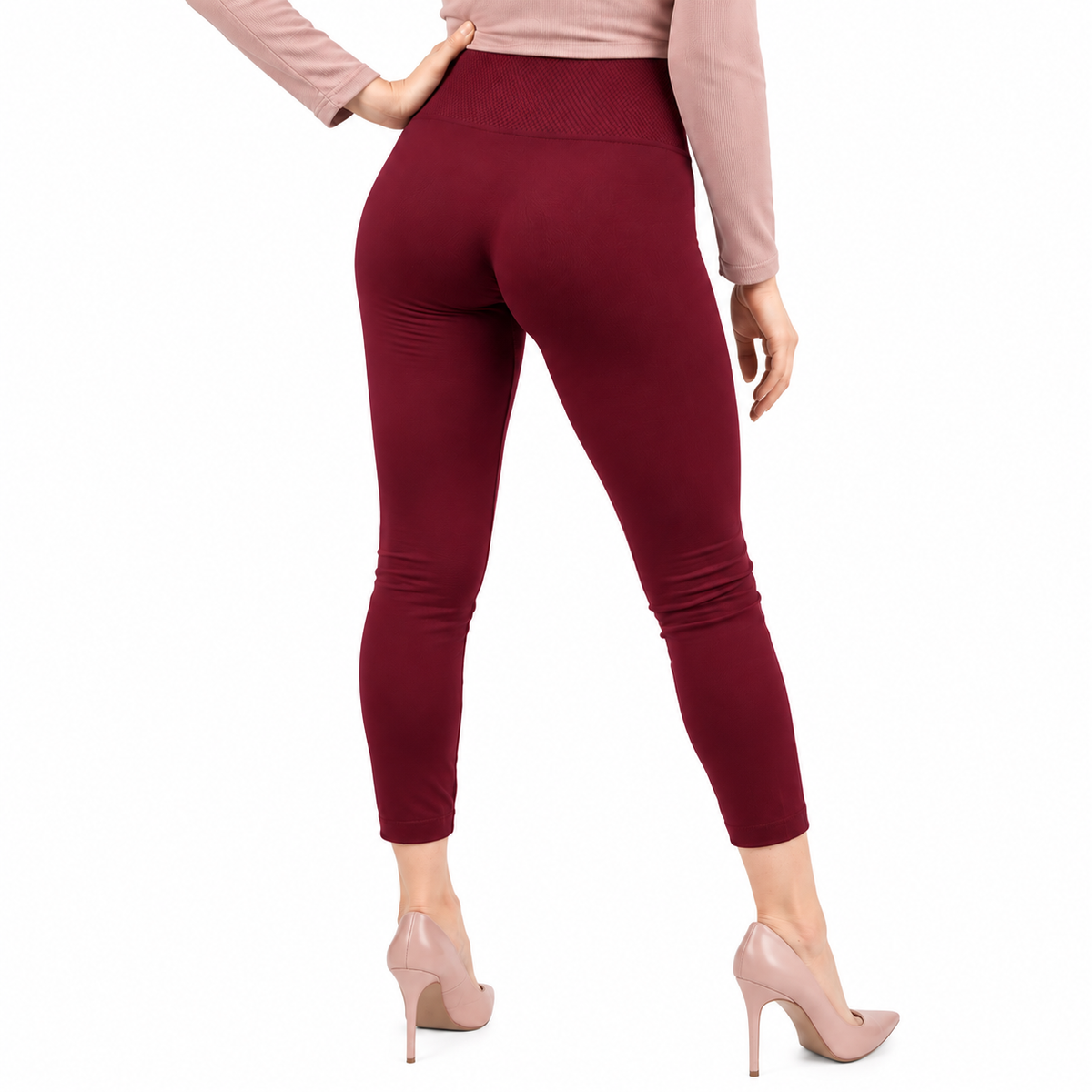Leggings Térmicos Afelpados para Mujer Unitalla Pretina Alta Vino
