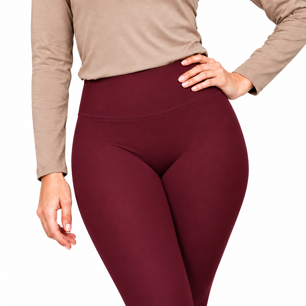 Leggings Térmicos Afelpados para Mujer Unitalla Pretina Alta Vino