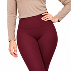 Leggings Térmicos Afelpados para Mujer Unitalla Pretina Alta Vino