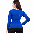 Blusa Jera Afelpada Manga Larga Cuello Redondo Unitalla Azul Victoria