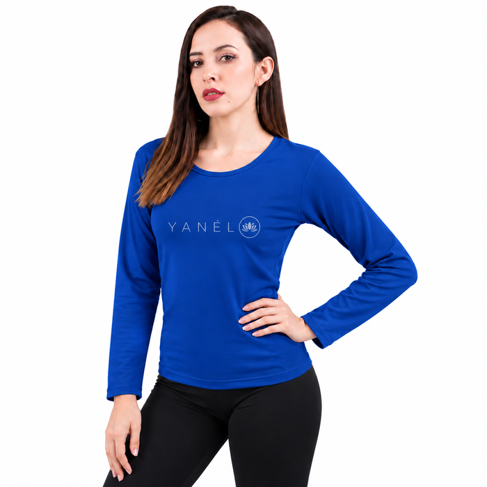 Blusa Jera Afelpada Manga Larga Cuello Redondo Unitalla Azul Victoria