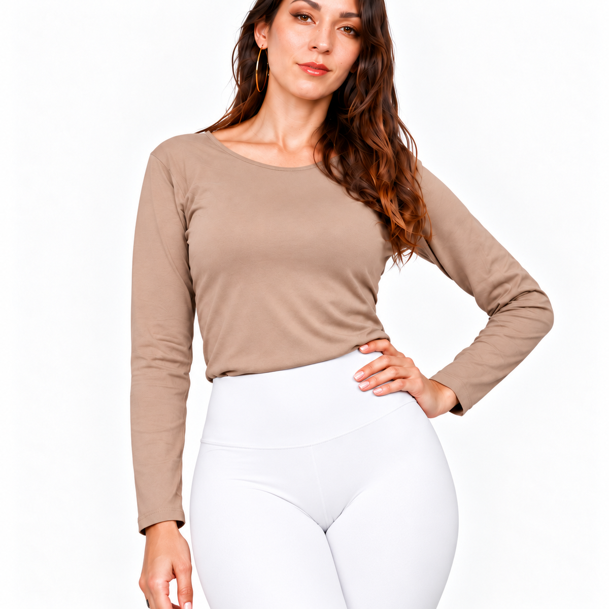 Leggings Térmicos Afelpados para Mujer Unitalla Pretina Alta Blanco