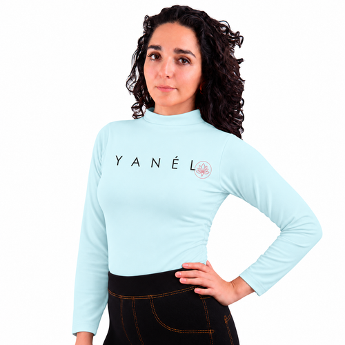 Blusa Jera Afelpada Manga Larga Cuello Alto Unitalla Blanco