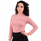Blusa Jera Cuello Alto Afelpado Unitalla Manga Larga Rosa Palo