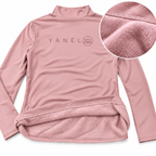 Blusa Jera Cuello Alto Afelpado Unitalla Manga Larga Rosa Palo