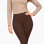 Leggings Térmicos Afelpados para Mujer Unitalla Pretina Alta Café