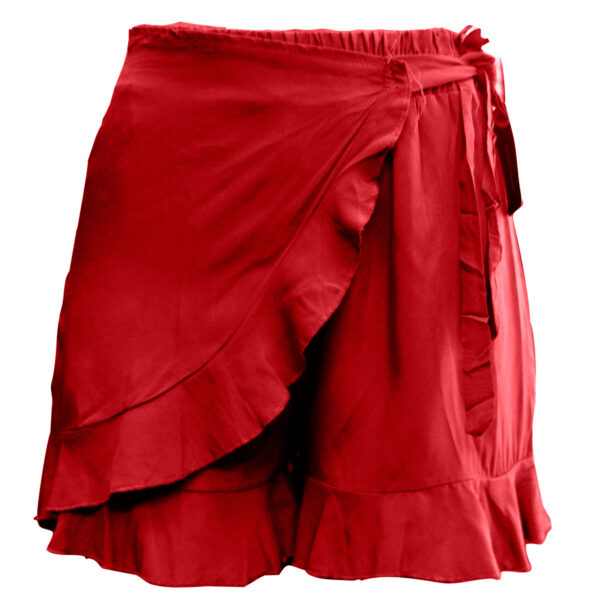 Falda Short Unitalla Strech Ajustable 2 En 1 Marsala