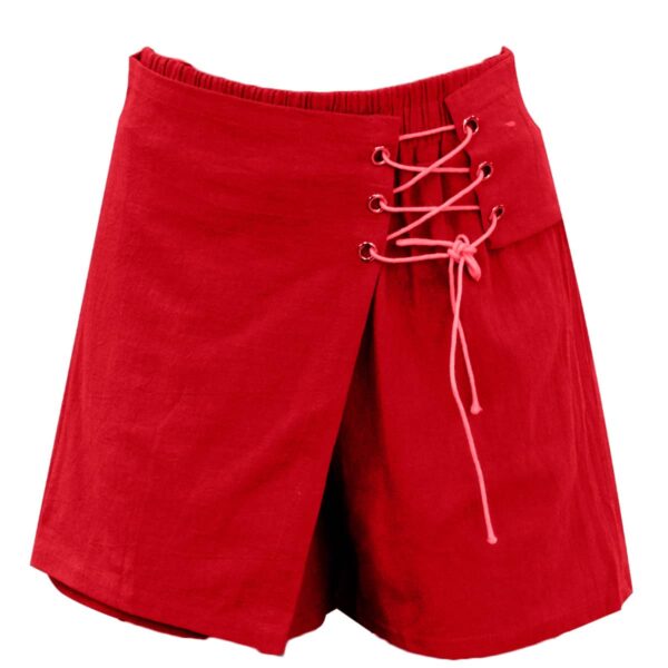 Falda Short Unitalla Strech Ajustable 2 en 1 Rojo