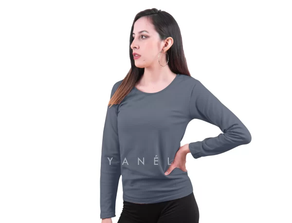 Blusa Jera Cuello Redondo Afelpada Gris