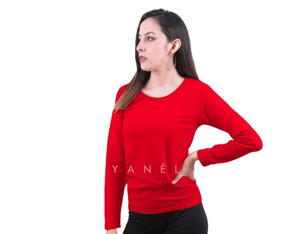 Blusa Jera Cuello Redondo Afelpada Rojo