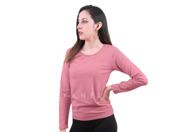 Blusa Jera Cuello Redondo Afelpada Rosa