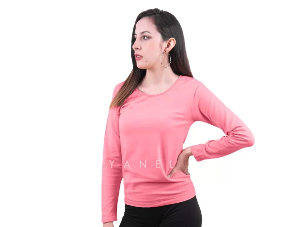 Blusa Jera Cuello Redondo Afelpada Rosa Palo