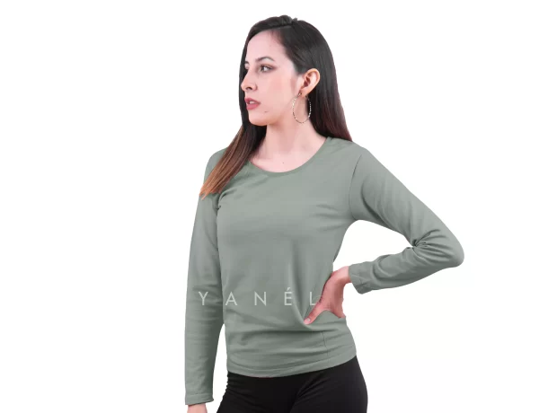 Blusa Jera Cuello Redondo Afelpada Teal scaled